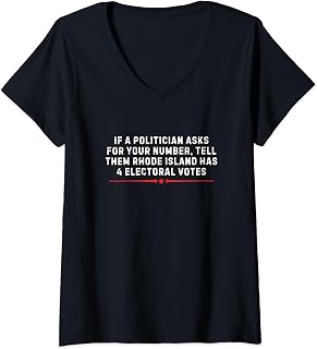 Womens Funny Electoral Votes Rhode Island Voting Political Humor V-Neck T-Shirt