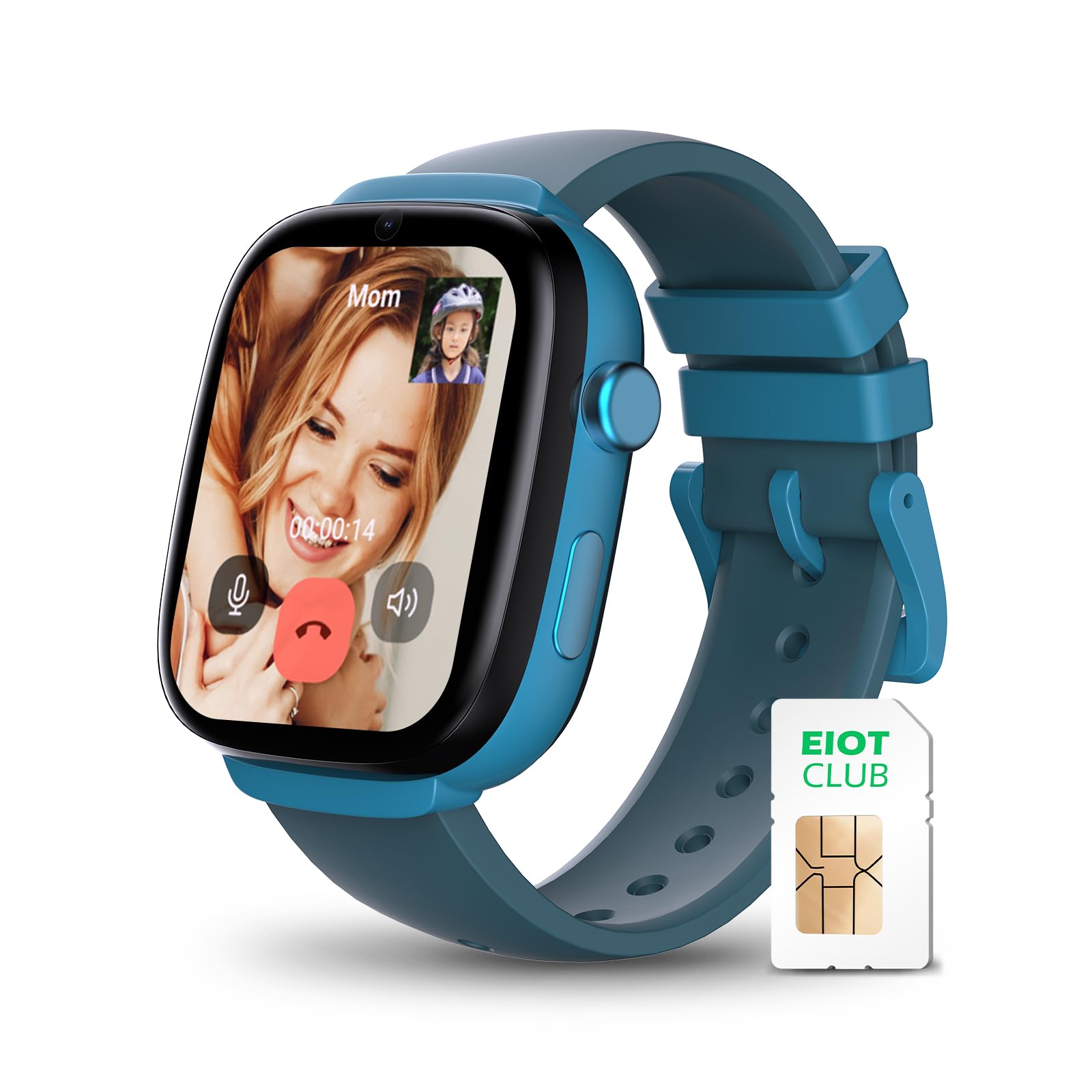 Photo 1 of EIOTCLUB Kids Smart Watch MX3 | 4G LTE Video Call & GPS Tracker | School Mode & Safe Zones | SOS Button & Parental Controls, Task & Mood Log | Children Smartwatch IP68, for Ages 4-12(for US)