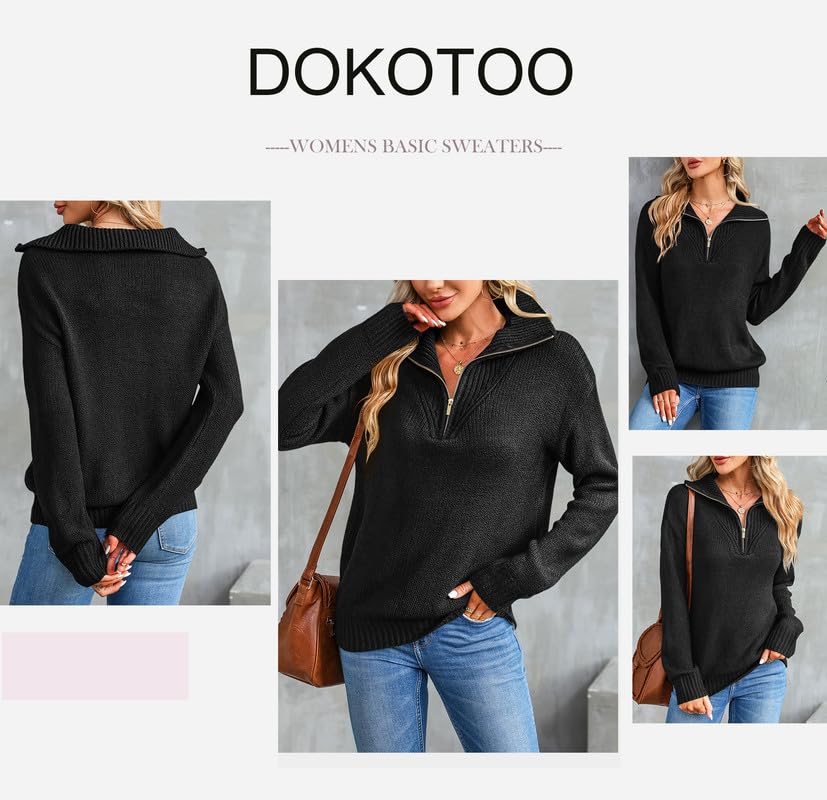 Dokotoo Damen Basic Pullover - Weicher Strickpulli Mit Rundhals Für Herbst & Winter