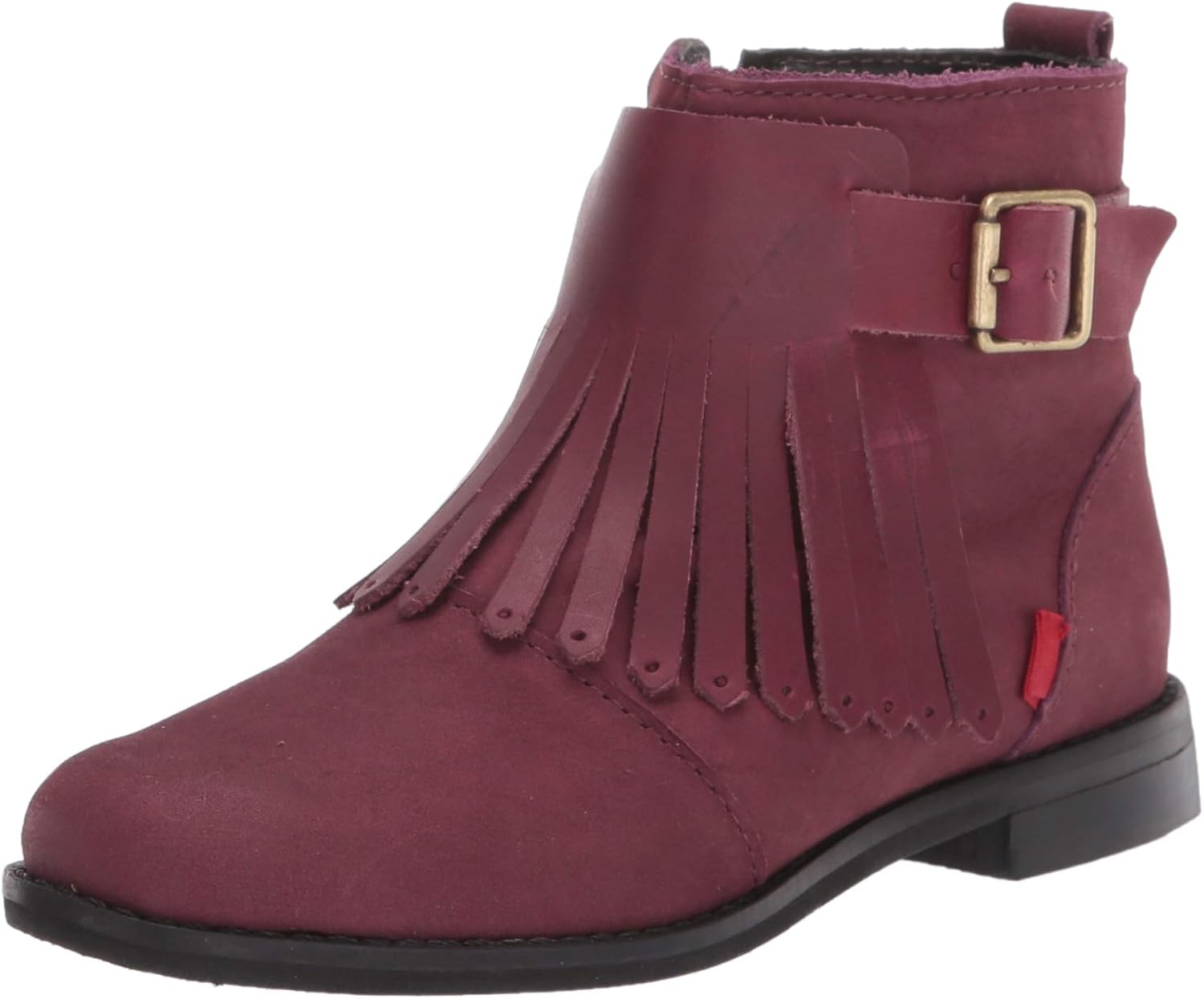 Marc Joseph New York Unisex Leather Made in Brazil Ankle Boot with Kilt Detail Chelsea, Wine Nubuck, 12 M US Little Kid