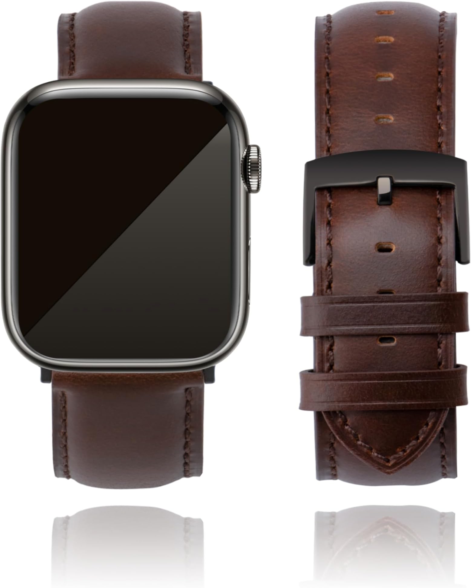 – Leather Watch Straps Compatible with Apple Watch 49mm 46mm 45mm 44mm 42mm 41mm 40mm 38mm, Top Grain Leather Replacement Straps for iWatch Series 11 10 9 8 7 6 5 4 3 2 1 SE3/2/1 Ultra3/2/1