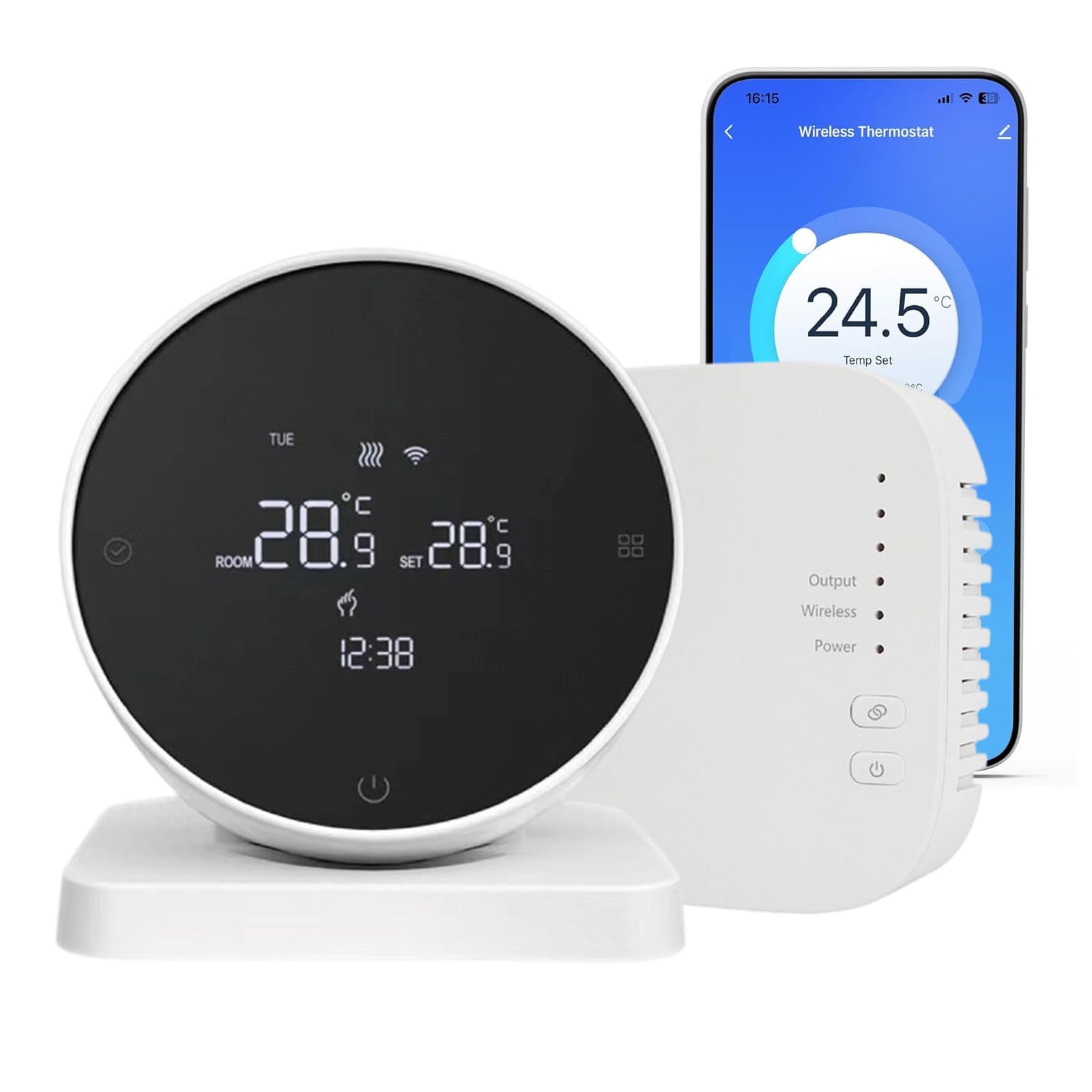 Termostato wifi per caldaia Per Tuya, Smart Cronotermostato da Parete Intelligente, controllo vocale Per Alexa, Termostato programmabile settimanale intelligente