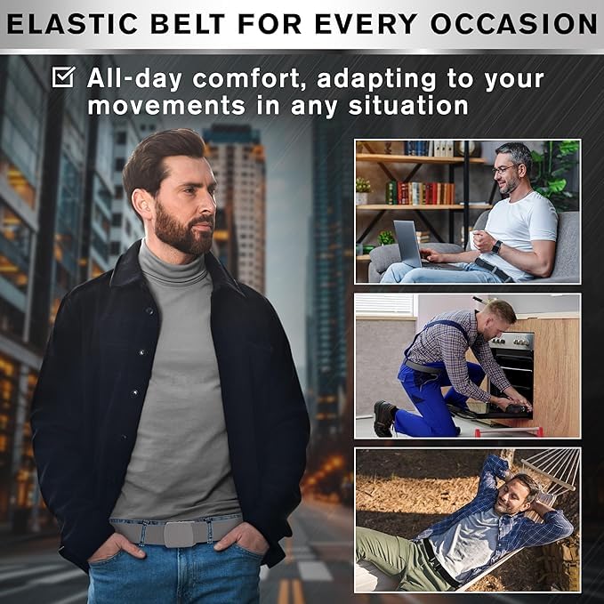 TECEUM Belt – Gray B2 M – Heavy-Duty, Work, Hiking, Rigger, EDC Men’s Belts – Quick-Release – Nylon Web2