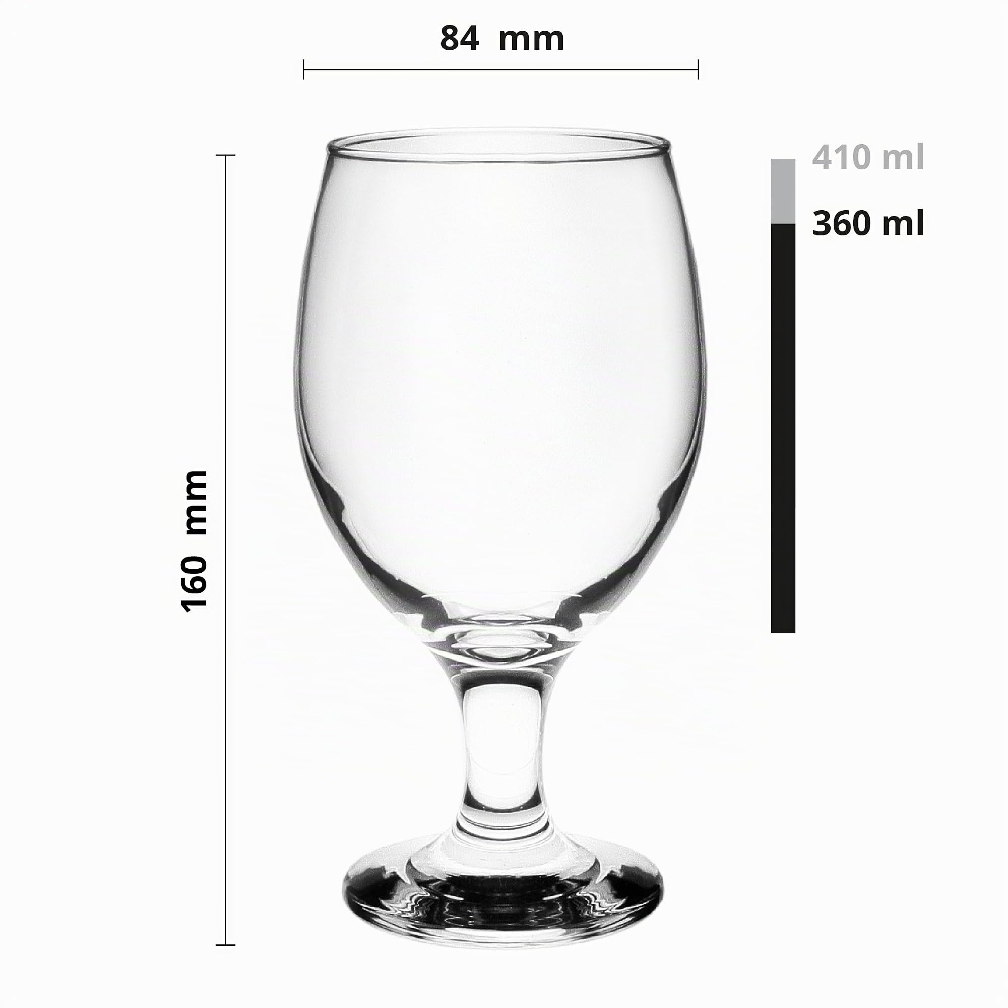 Glasmark Set di bicchieri da birra da 0,36 litri, cocktail lavabili in lavastoviglie, 6 x 360 ml