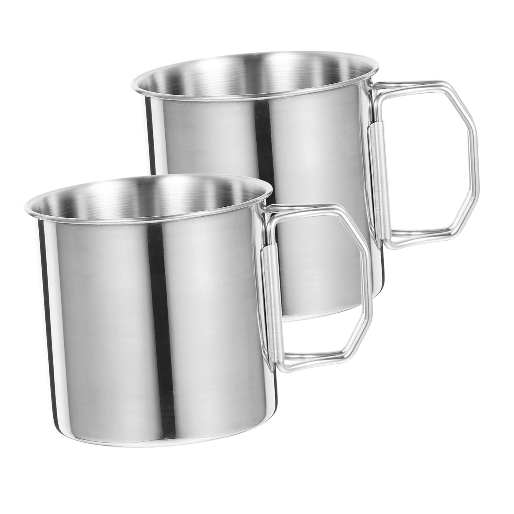 3 Ensembles Tasse De Camping Inoxydable Mug Portable Pour Boissons Pour Randonnée Activités Plein Air 2 Pièces * 3