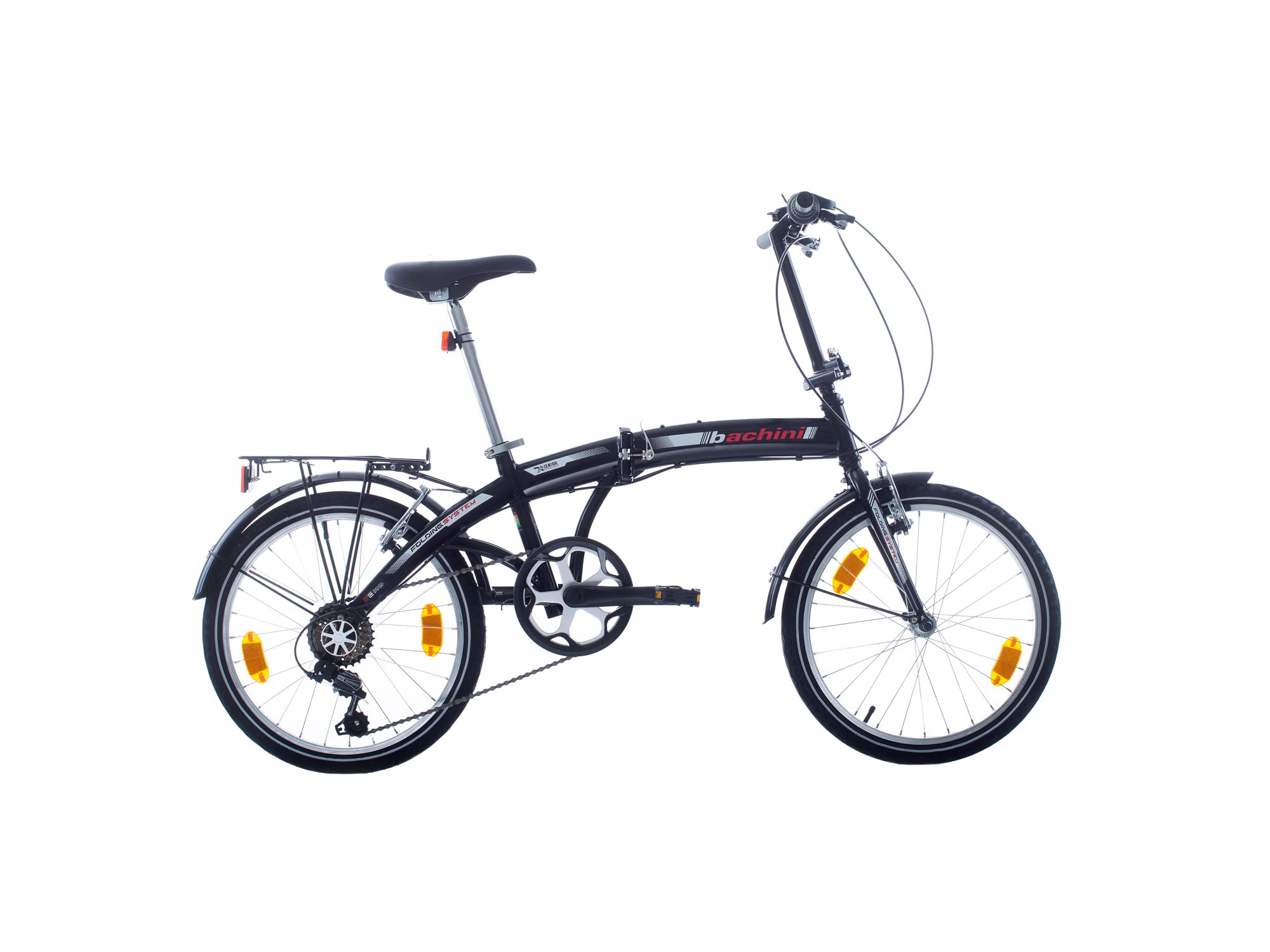 Multibrand Distribution Probike 20 Pouces Vélo Pliant, 6 Vitesses, vélo Homme et vélo garçon, Convient de 155 cm à 185 cm (Noir Rouge Brillant)