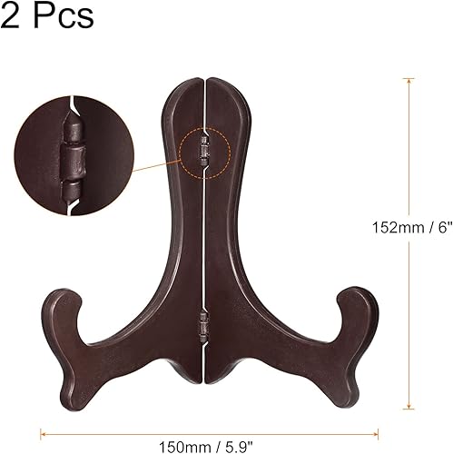 Miniatura 8 de uxcell 2pcs 6" soporte de placa de caballete, soporte de exhibición plegable plástico blanco para marco de imagen decorativo