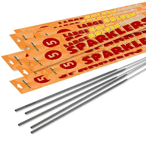Inevitable Party 100 x 25cm (10) Handheld Large Golden Sparklers (100 Sparklers (20 Packs))