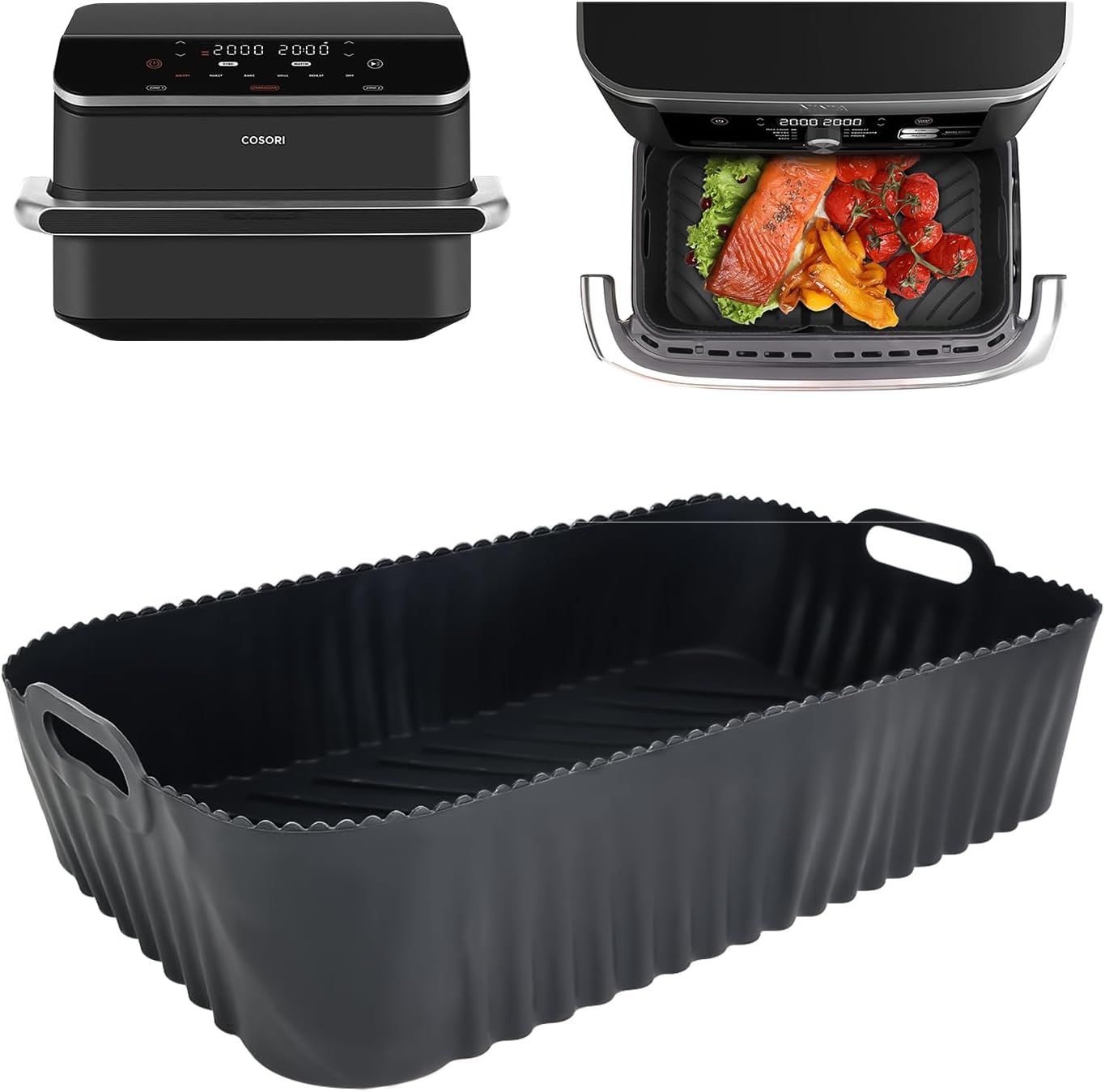 Moule Air Fryer Pour Cosori Air Fryer 10L Twinfry,Lot De 3 Moule Air Fryer Accessoires Pour Air