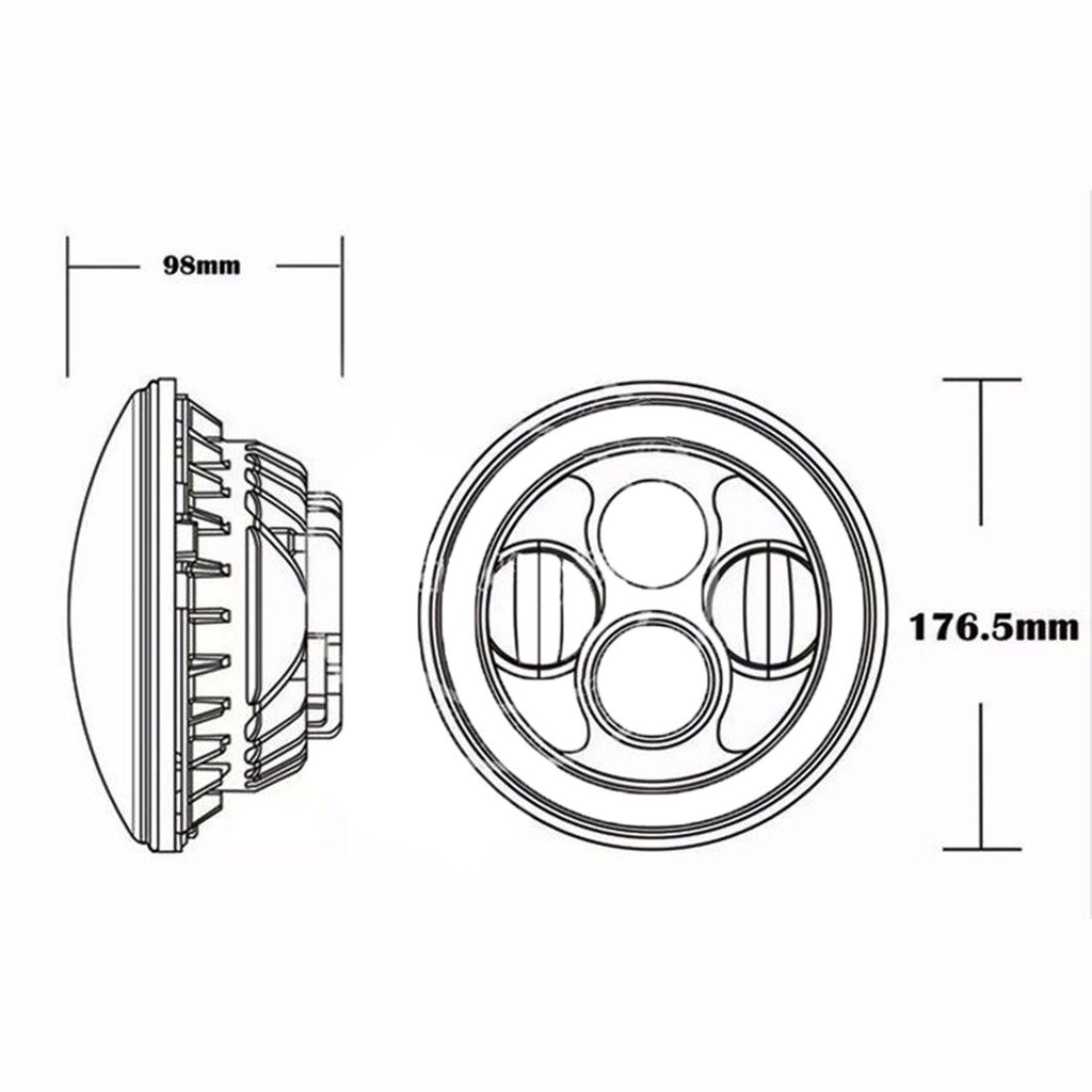 2 x 18 cm okrągłe reflektory LED żarówka H4 H13 zestaw reflektorów pasuje