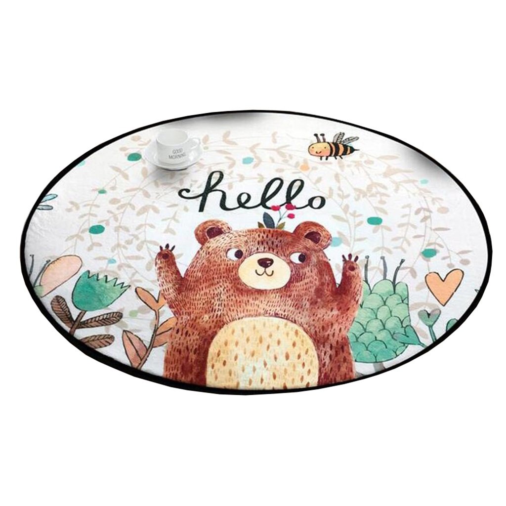 Tapis de chevet épais rond 120cm - Matière premium toucher velours Coloris B