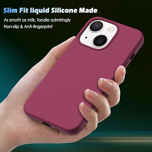 Miniatura 2 de YATWIN Funda 5 en 1 diseñada para iPhone 13 con 2 protectores de pantalla + 2 protectores de lente de cámara, silicona líquida, delgada, de goma