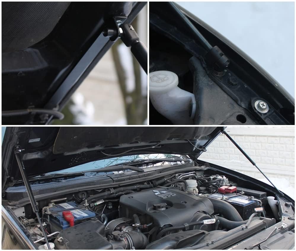Front Hood Bonnet Shock Absorber Strut Lift Damper x2 pc Installation Rod Kit Fit Mitsubishi Pajero Sport II 2008-2015 L200