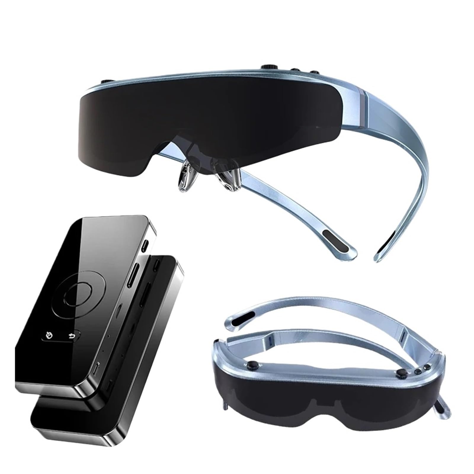 Gafas de Realidad Virtual 4K/1080p con Cambio 3D/2D for Hombre y Mujer, Pantalla Grande, Doble Lente, Cine Virtual móvil, Gafas Inteligentes de Realidad Aumentada(256GB Version)