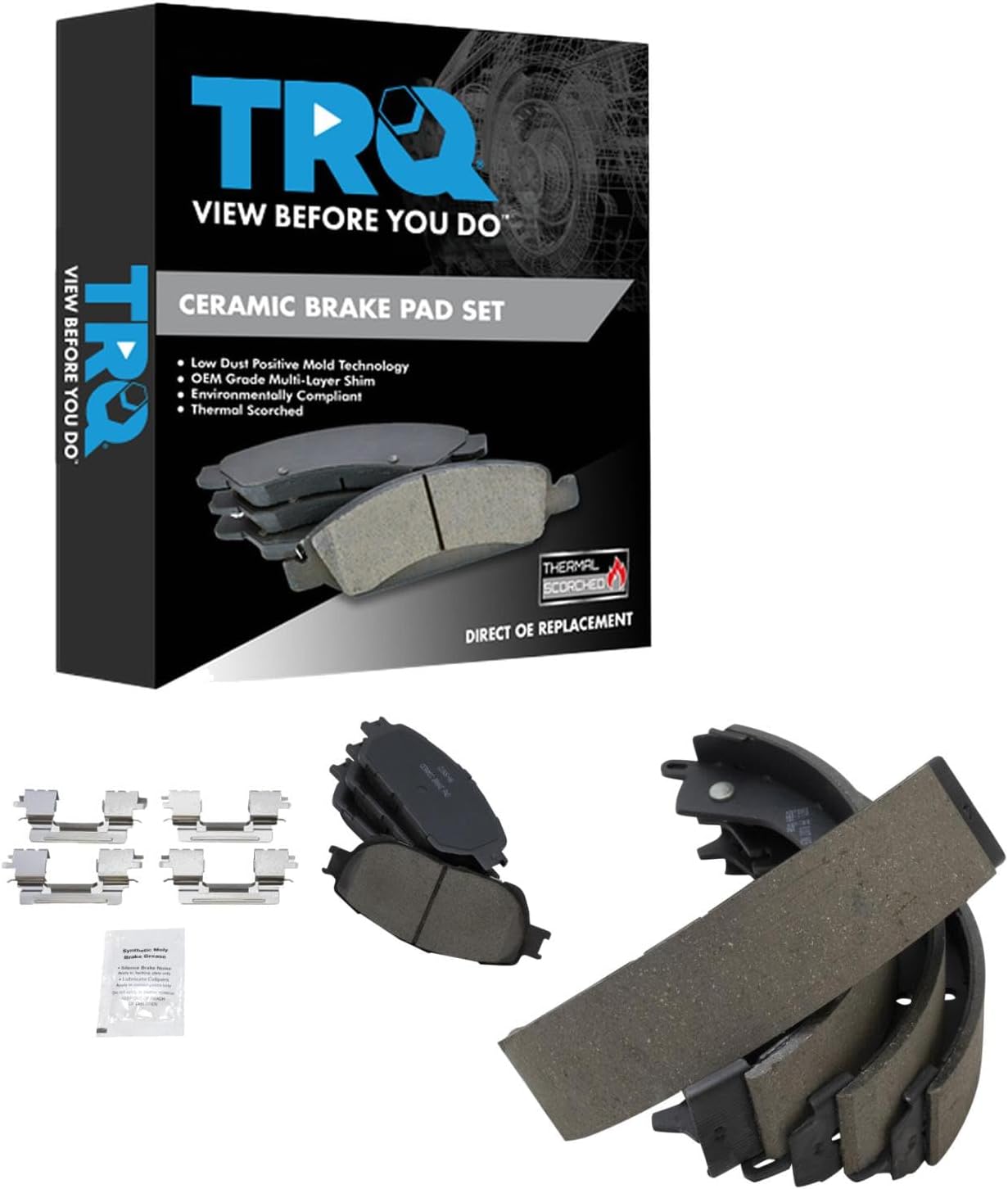 TRQ Front Brake Pads Ceramic Compatible with 2005-2015 Toyota Tacoma