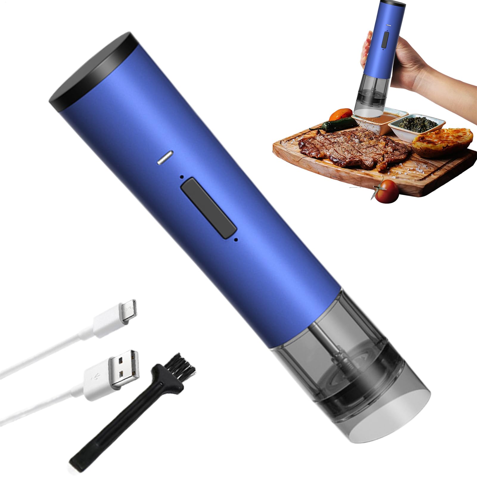 Moulin à grains de poivre avec chargement USB électrique pour sel et cumin