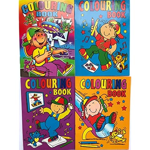 12 x Mini Assorted Colouring Activity Books Boys Girls A6 Party Bag Fillers Cover
