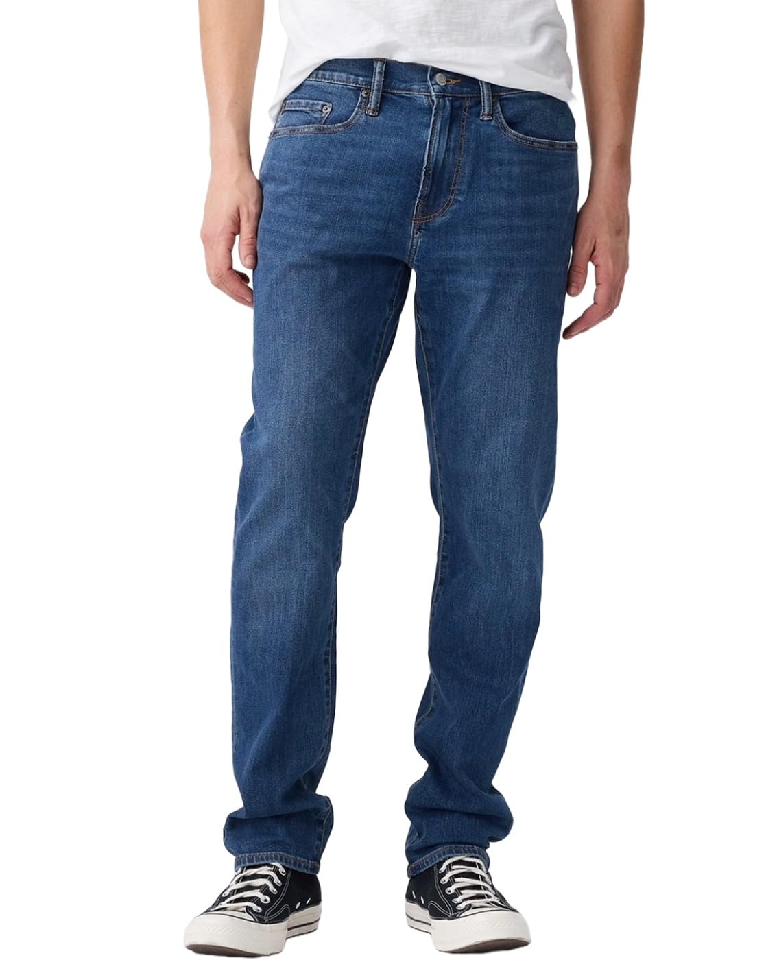 gap Men’s Slim Fit Solid Mid Rise Mid Washed Jeans-picture-23