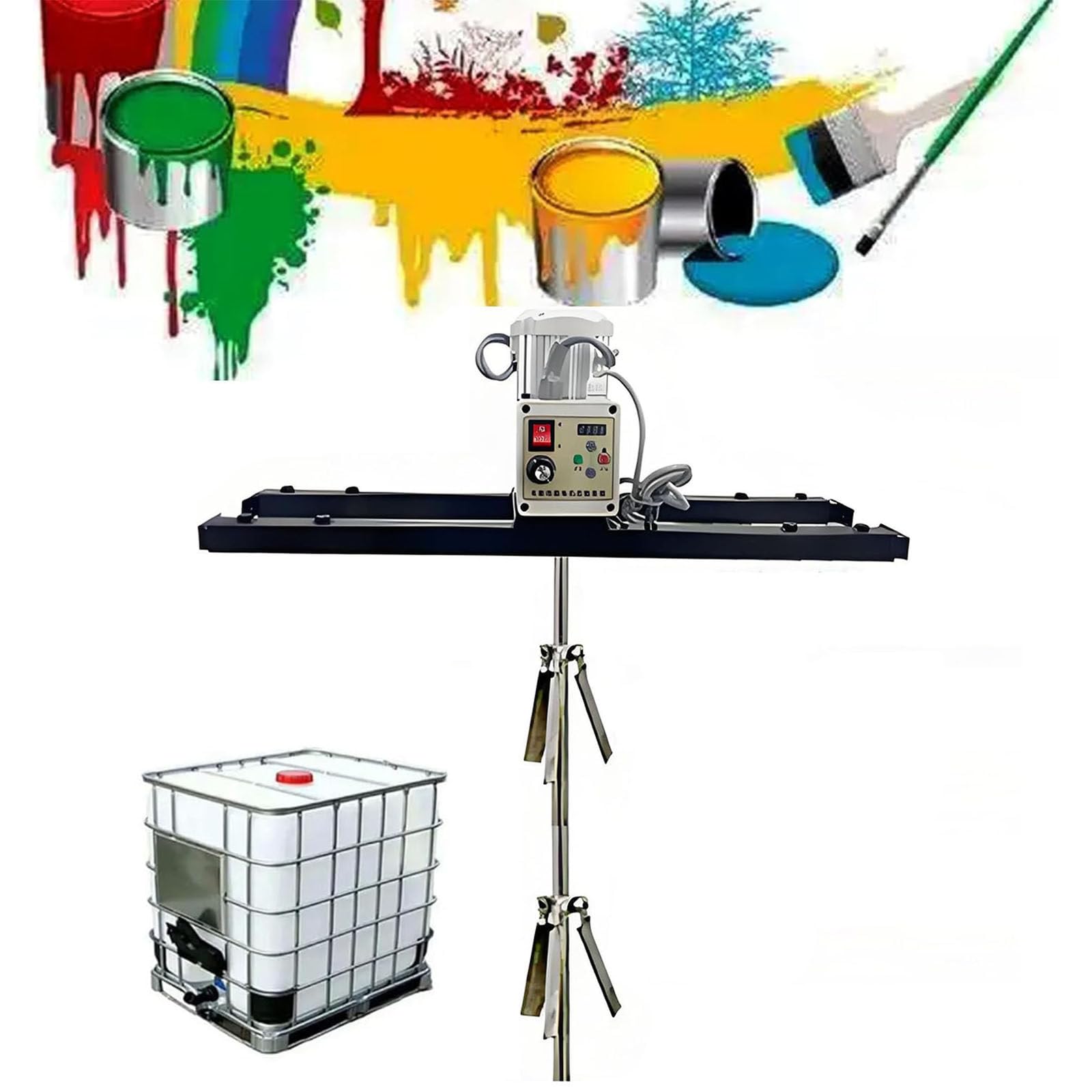 YNBSHGAA Electric Stirrer for IBC Tank, 1000 L Paint Mixing Machine with Adjustable Stainless Steel Rod and Impeller for IBC Barrels, Open Barrels,TypeA