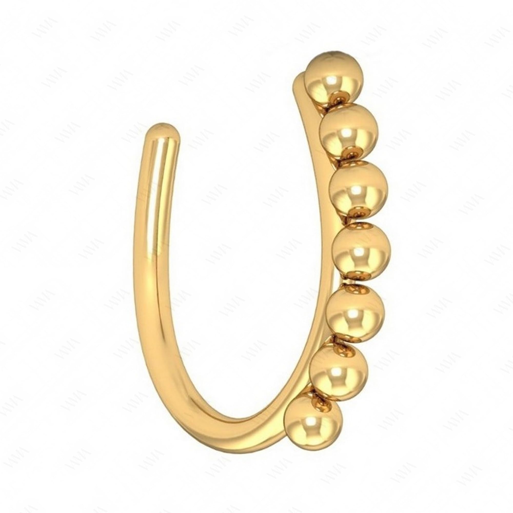 vama Golden Beads Without Piercing Clip on Nose Pin Pressing Type Noserings for Women & Girls-picture-24