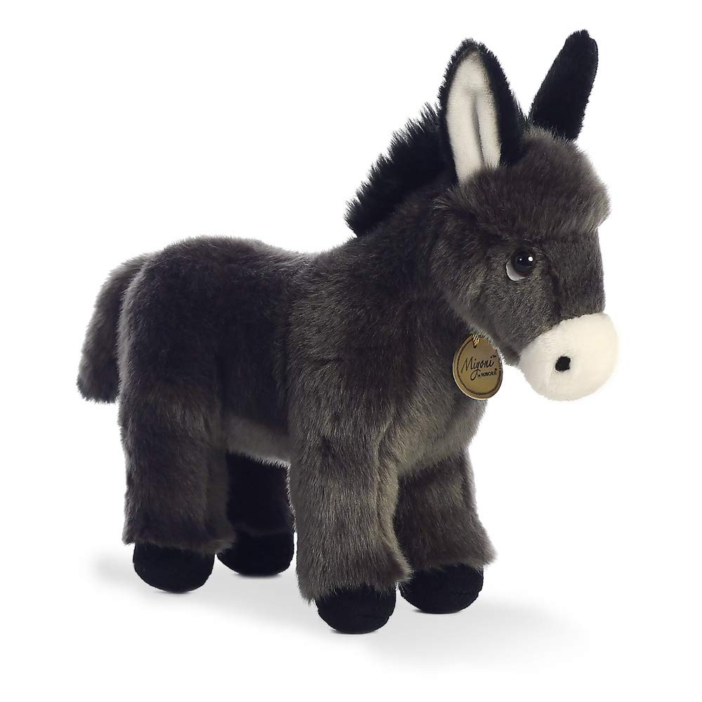 26285, MiYoni Donkey Foal, 11In, Soft Toy, Grey, 4" x 10" x 9"