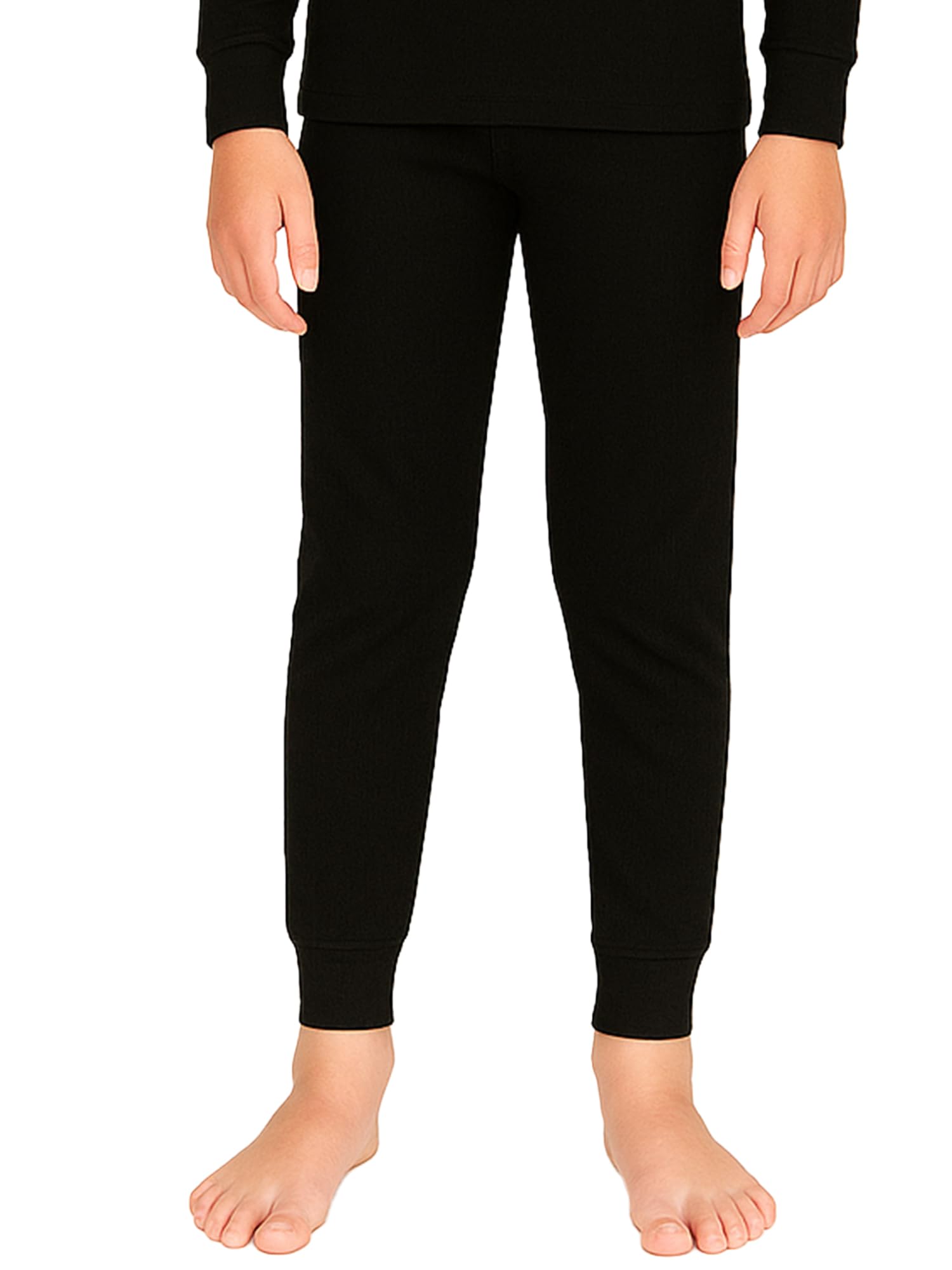 Bodycare Insider Anti-Bacterial Solid Kids Thermal Top & Bottom Set Black - Image 3 thumbnail