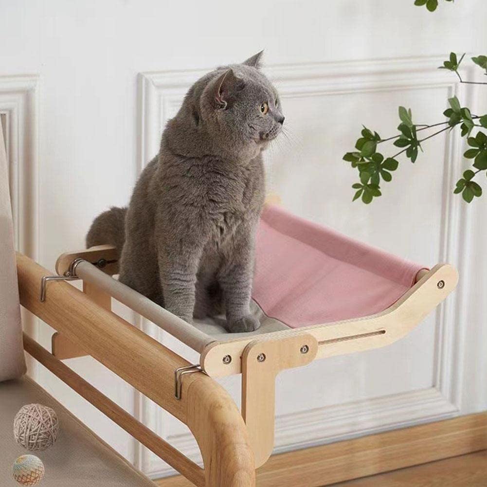 Katzenbett Katzenbett Katzenhängebett Balkon Fenster Katzenhängematte Hängende Katzennest Kicten Fenster Hängebett Katze Hängende Holzbett Montage