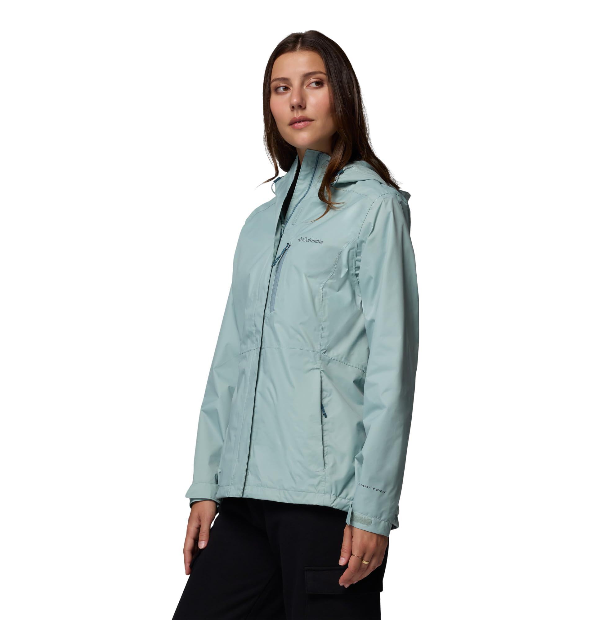 Columbia Damska kurtka Pouring Adventure 3, wodoodporna, niebieska, XL