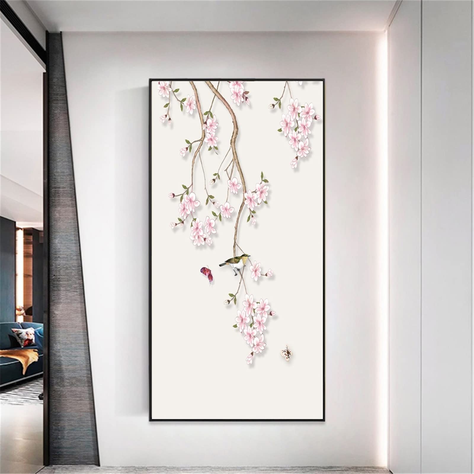 Folia przyciemniająca szyby Dekoracyjne folie okienne Prywatność Kwiaty Ptaki Witraże Naklejki Bez kleju Statyczne przyleganie Matowe do okien Folia okienna(80x180cm)
