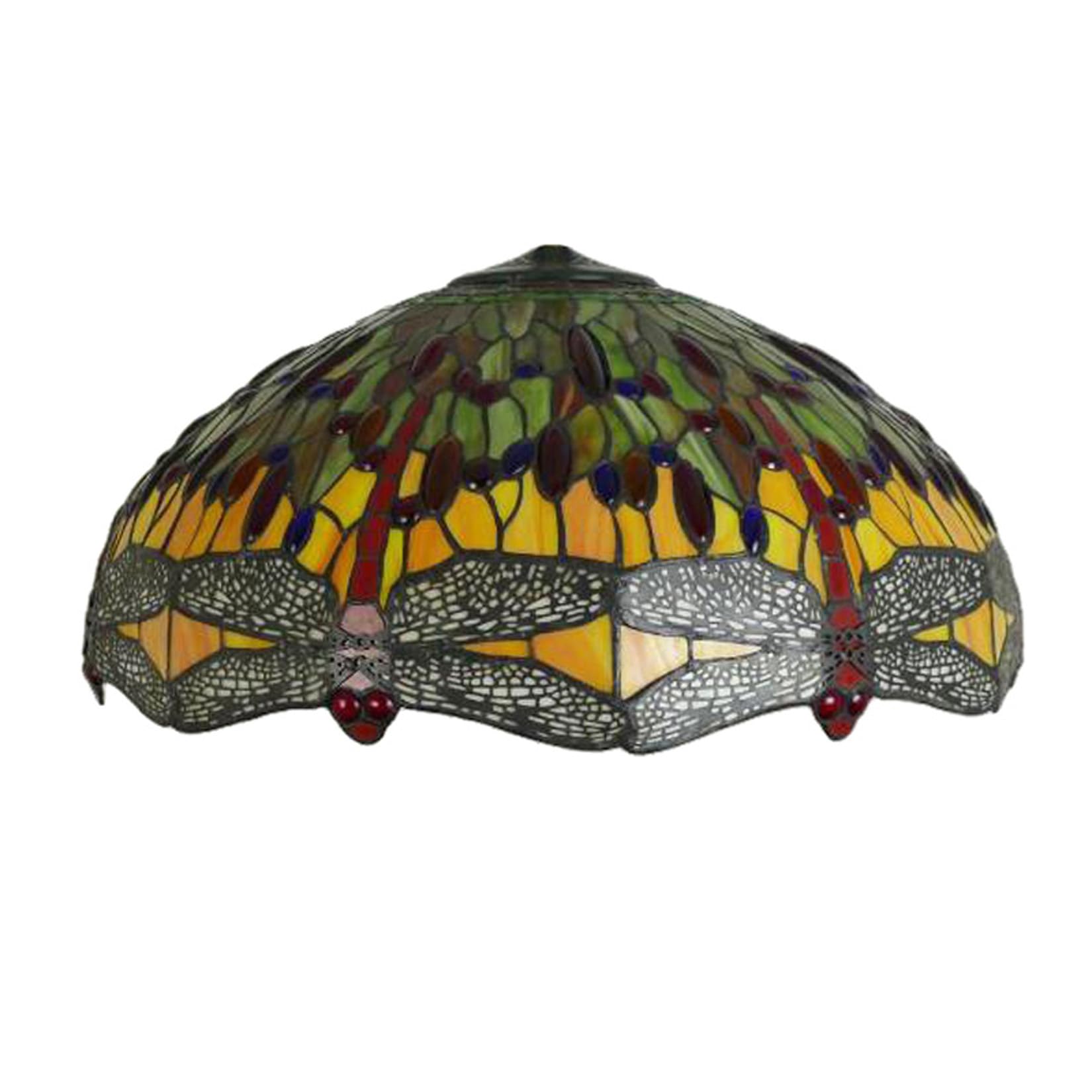HXFFXHF 20-Inch Dragonfly Stained Glass Lampshade Replacement, Mediterranean Tiffany Style Lamp Shade Only for Table Lamps Pendant Lamps Floor Lights,C
