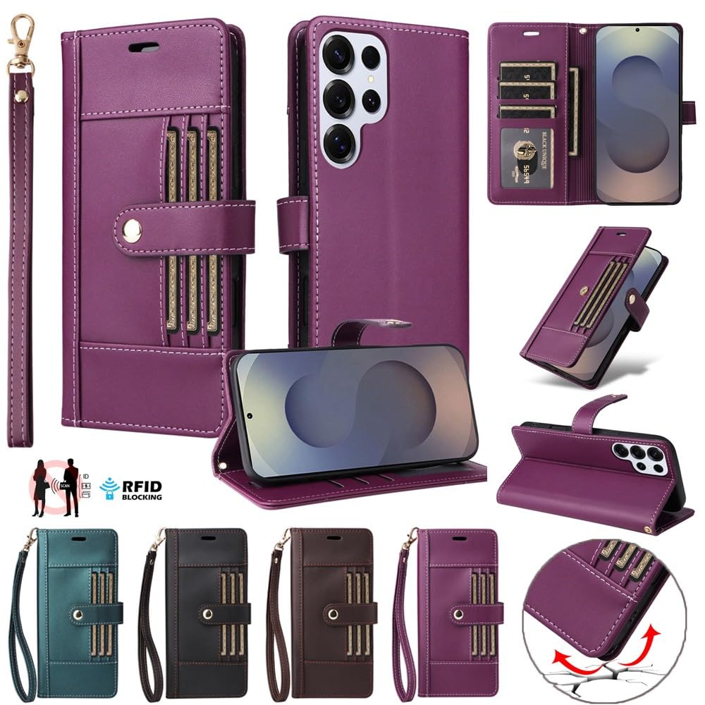 Generic Étui compatible avec Samsung Galaxy S20 Ultra (couleur : café) Étui portefeuille en cuir à rabat latéral avec porte-cartes