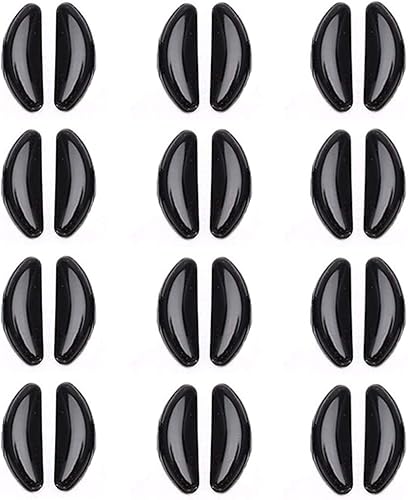 Almohadillas de silicona para la nariz mejoradas, 12 pares de almohadillas adhesivas de silicona antideslizantes para gafas, lentes de sol, 0.110