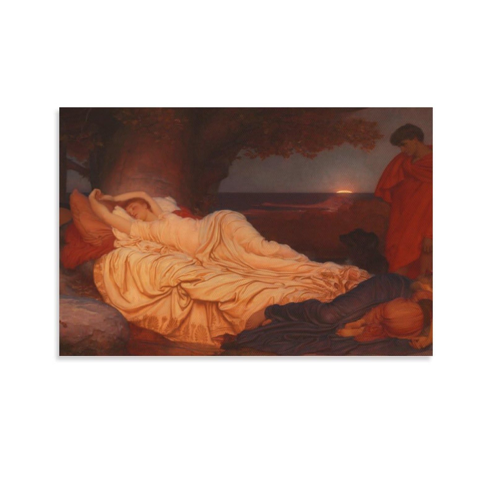 Decorated Poster by Frederic Leighton Cymon And Iphigenia Wall Art Poster Scroll Canvas Painting Picture Living Room Decor Home Framed/Unframed 16x24inch(40x60cm)