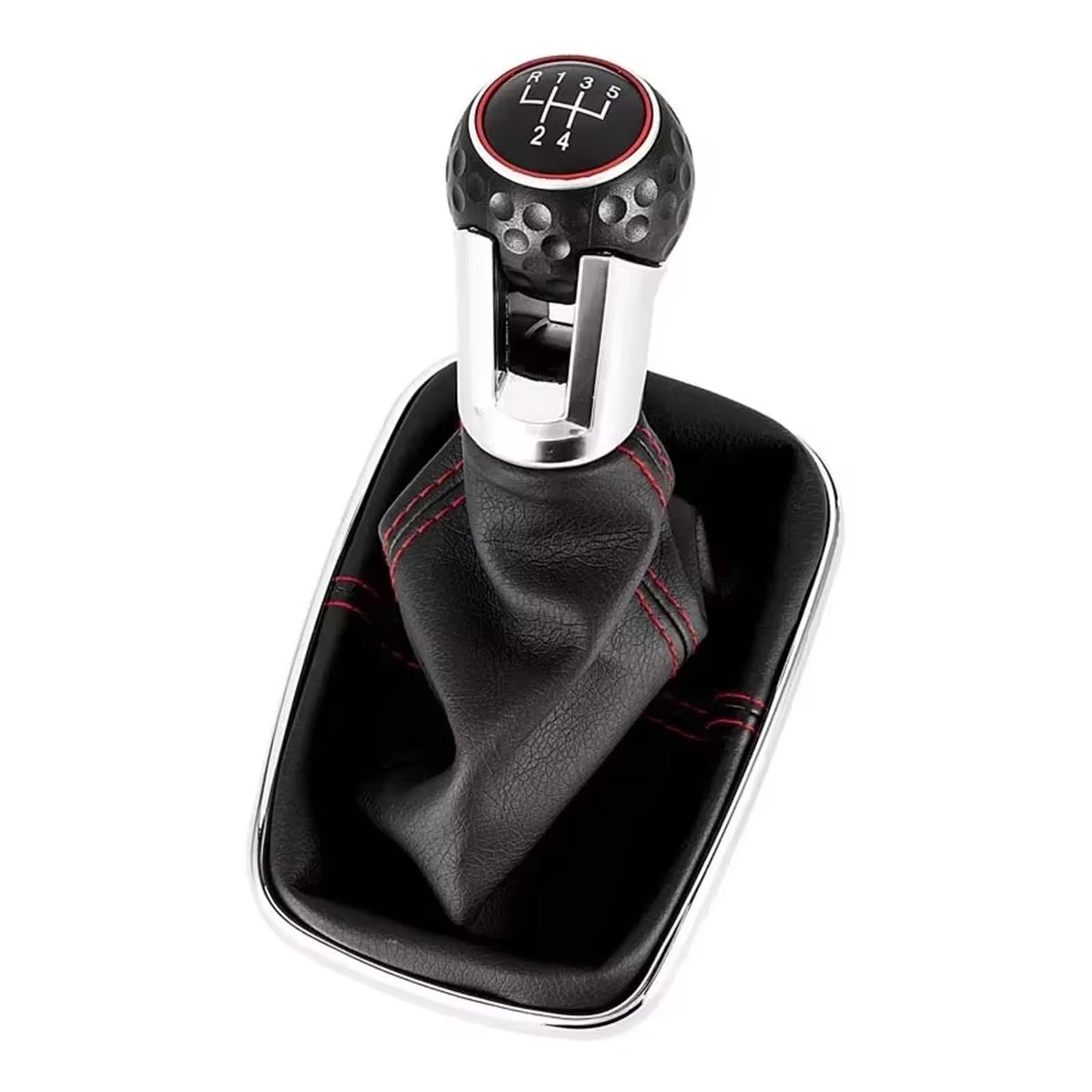Qwqaab 5 Speed A Manual Gear Knob For Golf 4 Iv Mk4 For Gti R32 For Jetta Bora Manual Gear Shift Knob Pu Gaiter Boot 5/6 Speed 12Mm(5 Speed A)