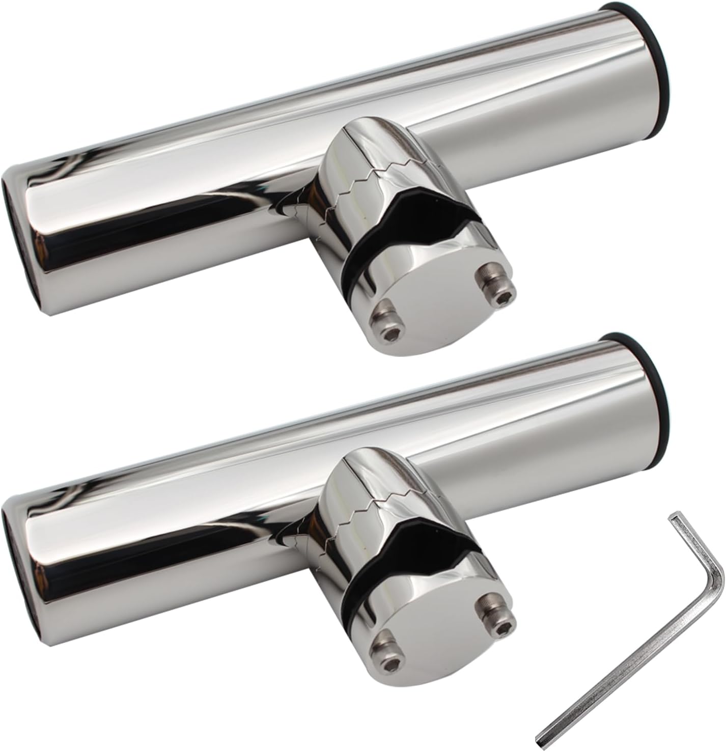 2Pcs Fishing Rod Holder, Rail Mount Fishing Pole Holder, Stainless Tournament Style Clamp on Rod Holder for Rails 3/4″ to 1″ 2Pcs Fishing Rod Holder, Rail Mount Fishing Pole Holder, Stainless Tournament Style Clamp on Rod Holder for Rails 3/4″ to 1″