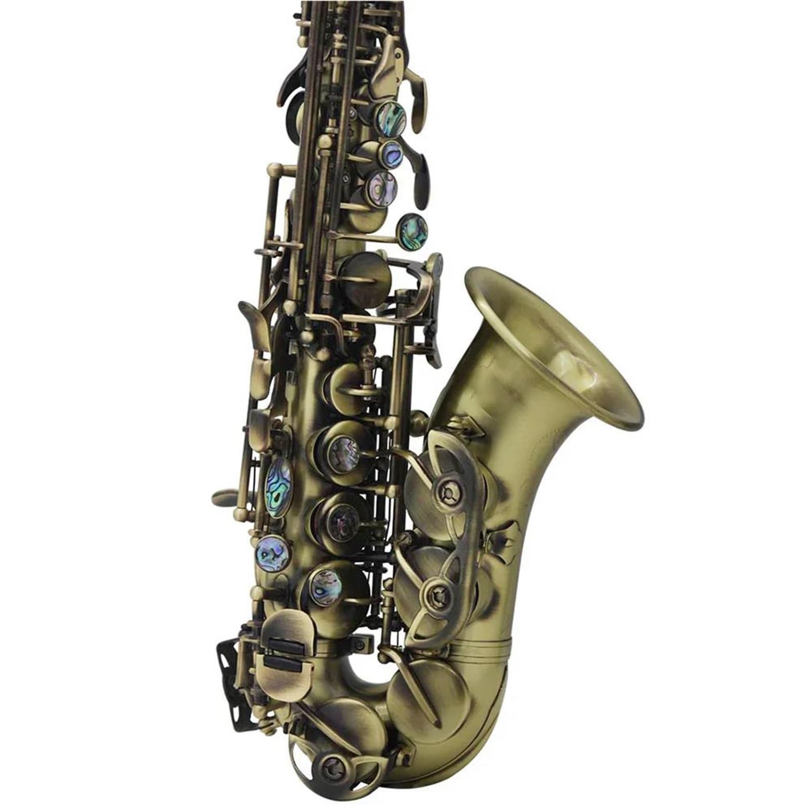 Saksofon Saksofon Sopranowy Mosiądz Cyjan Bb B Saksofon Płaski Saxfone Instrument Muzyczny Dęty Drewniany Z Akcesoriami Saksofonowymi