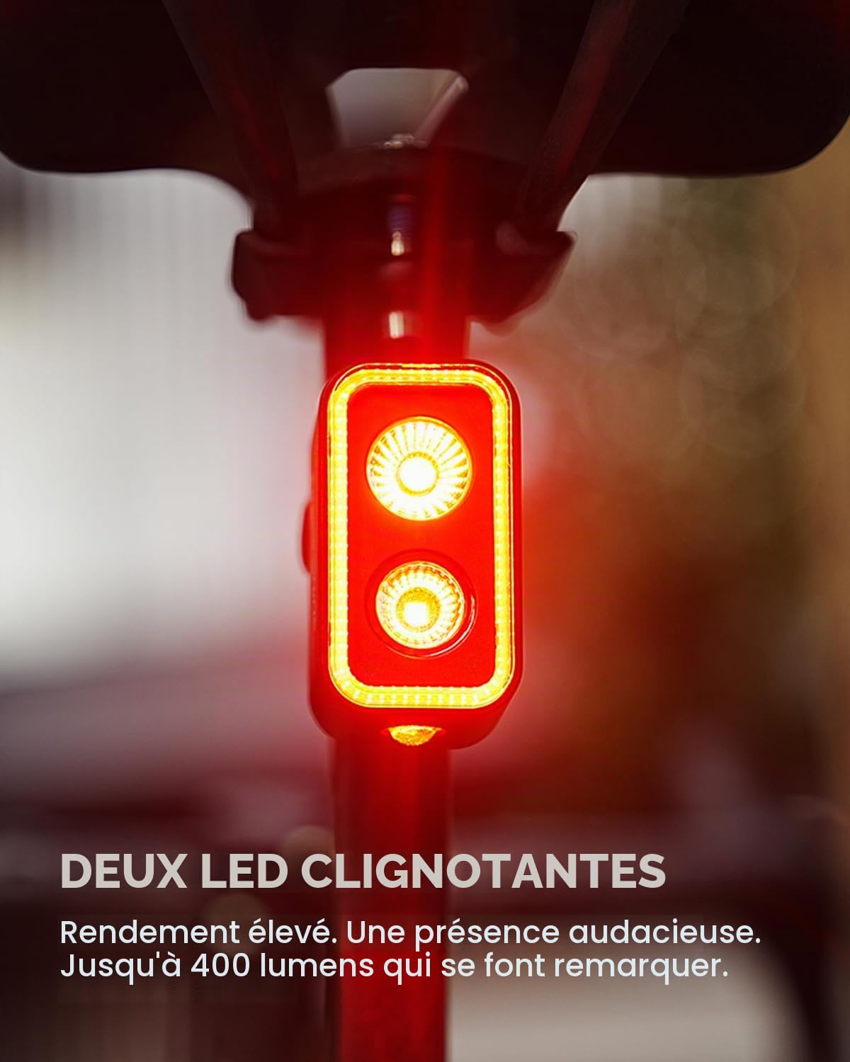 Magicshine Feu arrière de vélo SEEMEE 400, 400 lumens, Vision à 360°, capteur de freinage Intelligent, étanche IPX6, idéal pour Les Sorties Nocturnes