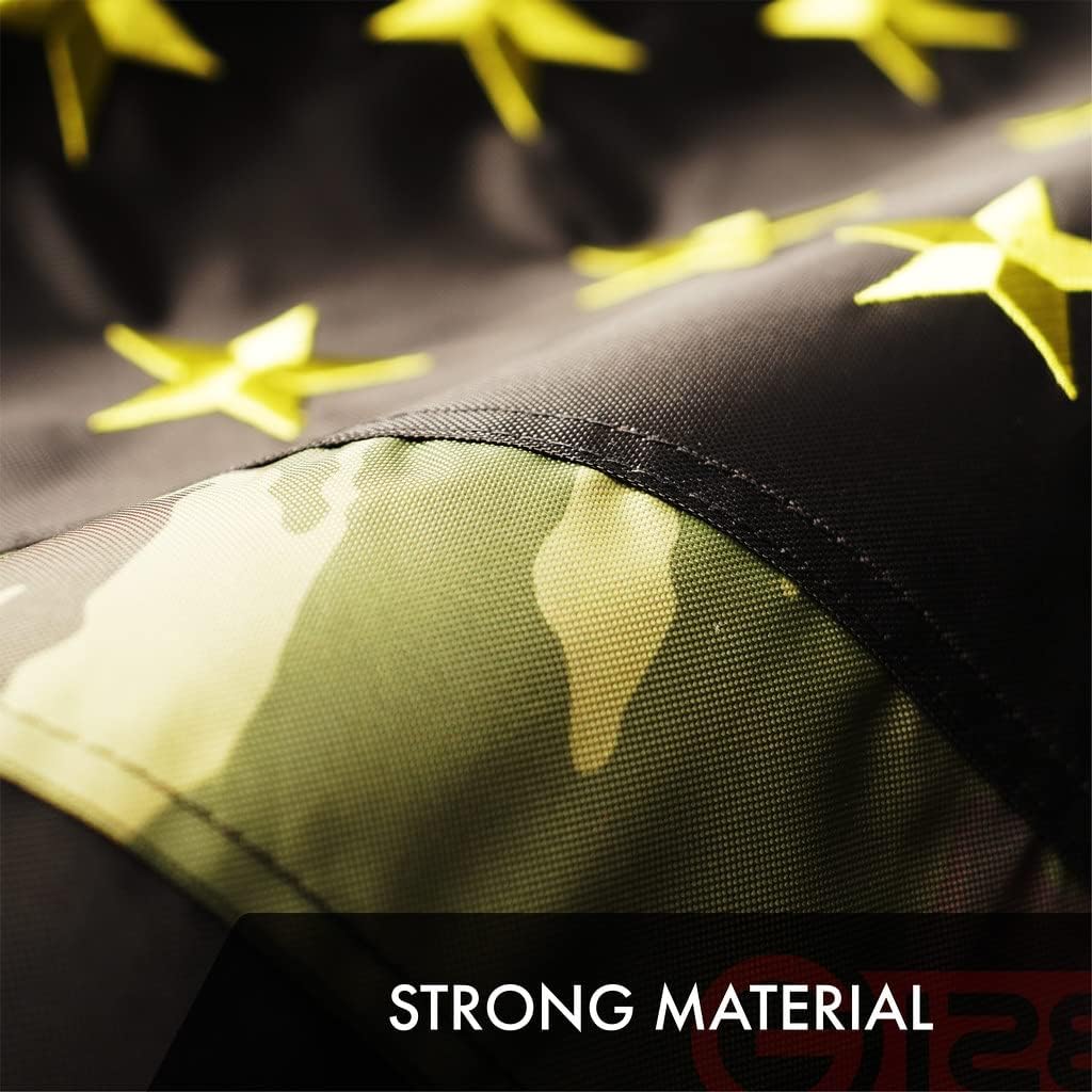 G128 American USA Camouflage Flag | 3x5 Ft | ToughWeave Pro Series Embroidered 420D Polyester | Green Stars Camo Stripes, Embroidered Stars, Sewn Stripes, Indoor/Outdoor, Brass Grommets - Image 4