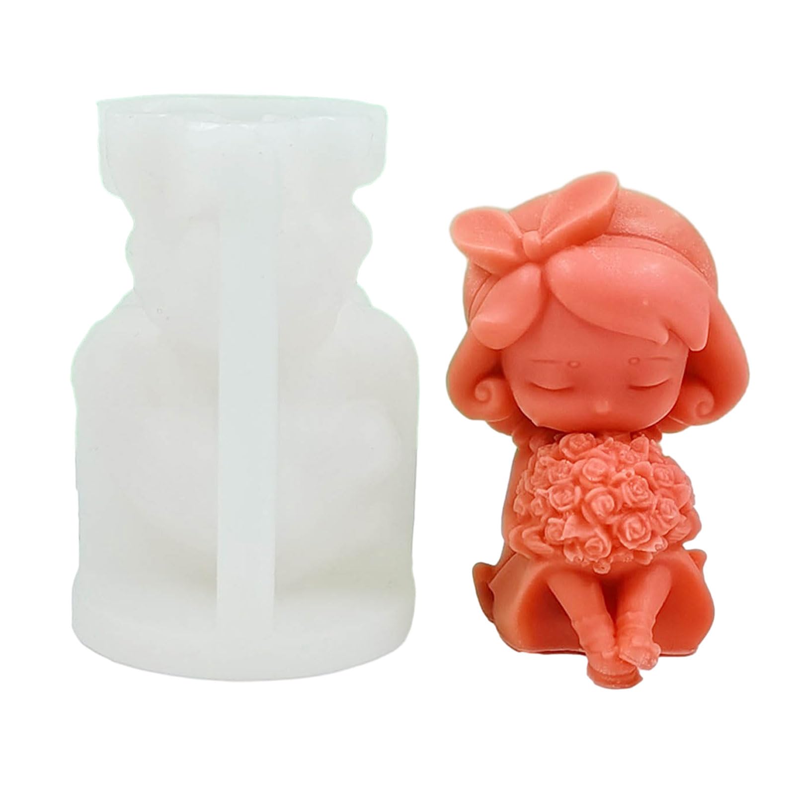 Maxtonser Girls Silicone Mold Lovely Little Girl Candle Mould Handmade Scented Candle Making Mold Soap Mould Candy Decoration