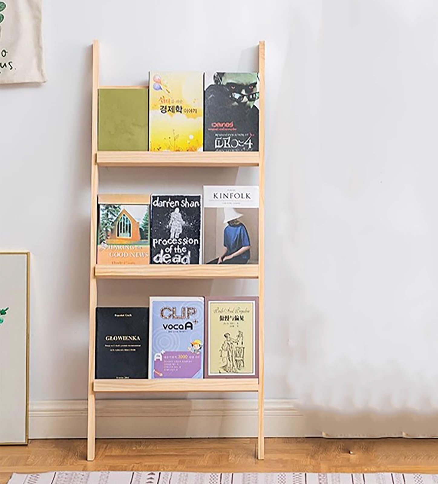 AviiSo Prospektständer Broschürehalter für Display, Massivholzmagazin Speicherregal Organizer, Ausstellungsräume Bücherregal, Mehrzweck-Dekor-Dokumente Informationsregal (Size : 50cm Wide)
