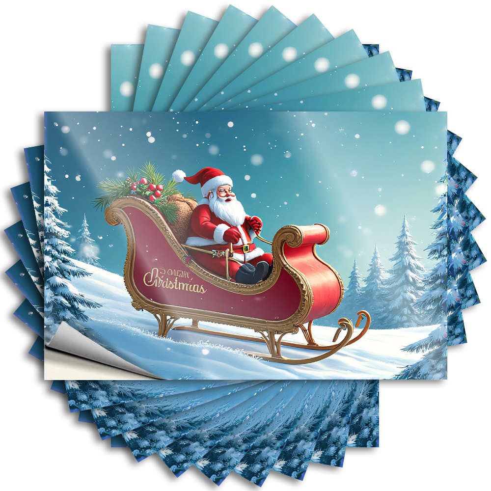 Decals High Boys Hard Santa Claus in His Sleigh On Christmas Eve. - No Residue Decals for Football(8X12CM)