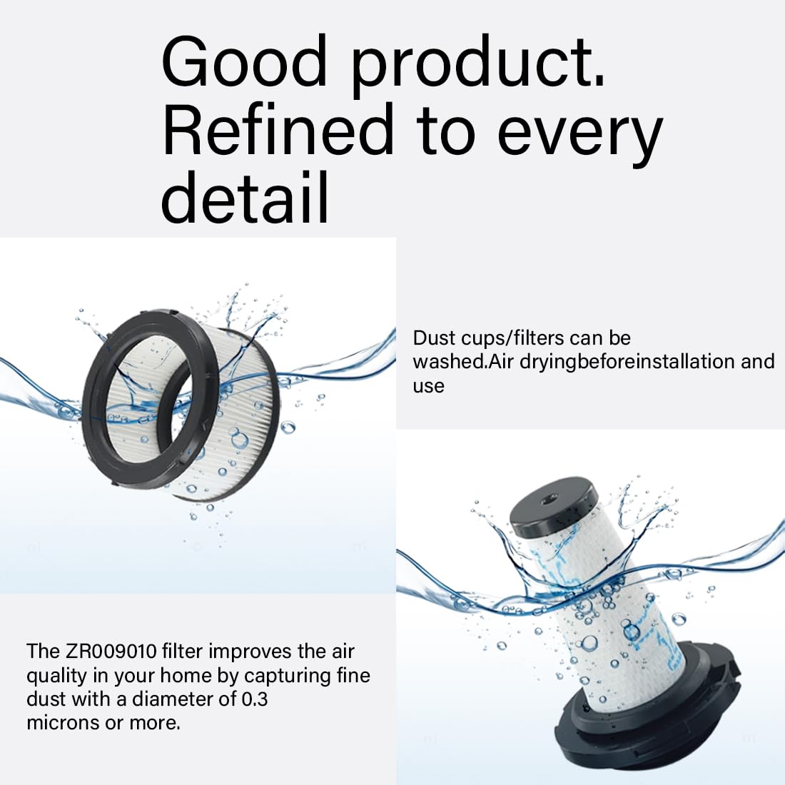 Filtri per Rowenta X-FORCE FLEX 9.60 e X-NANO ESSENTIAL RH20xx, 2 Filtri pre + 2 Filtri motore per Rowenta X-FORCE FLEX 9.60, Filtri di Ricambio per ZR009010,ZR009012