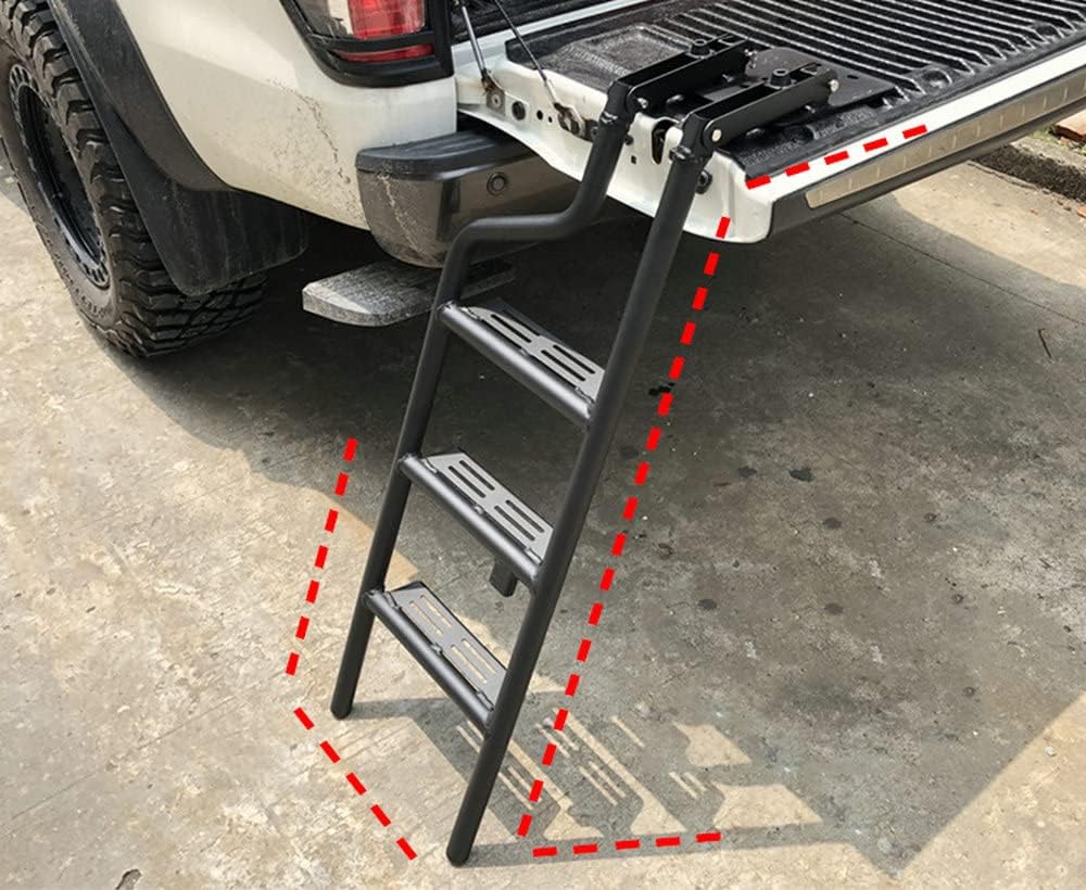 FTAPACCE Pickup Truck Tailgate Ladder Foot Step Ladder Fits for Tundra XK50 2007-2022