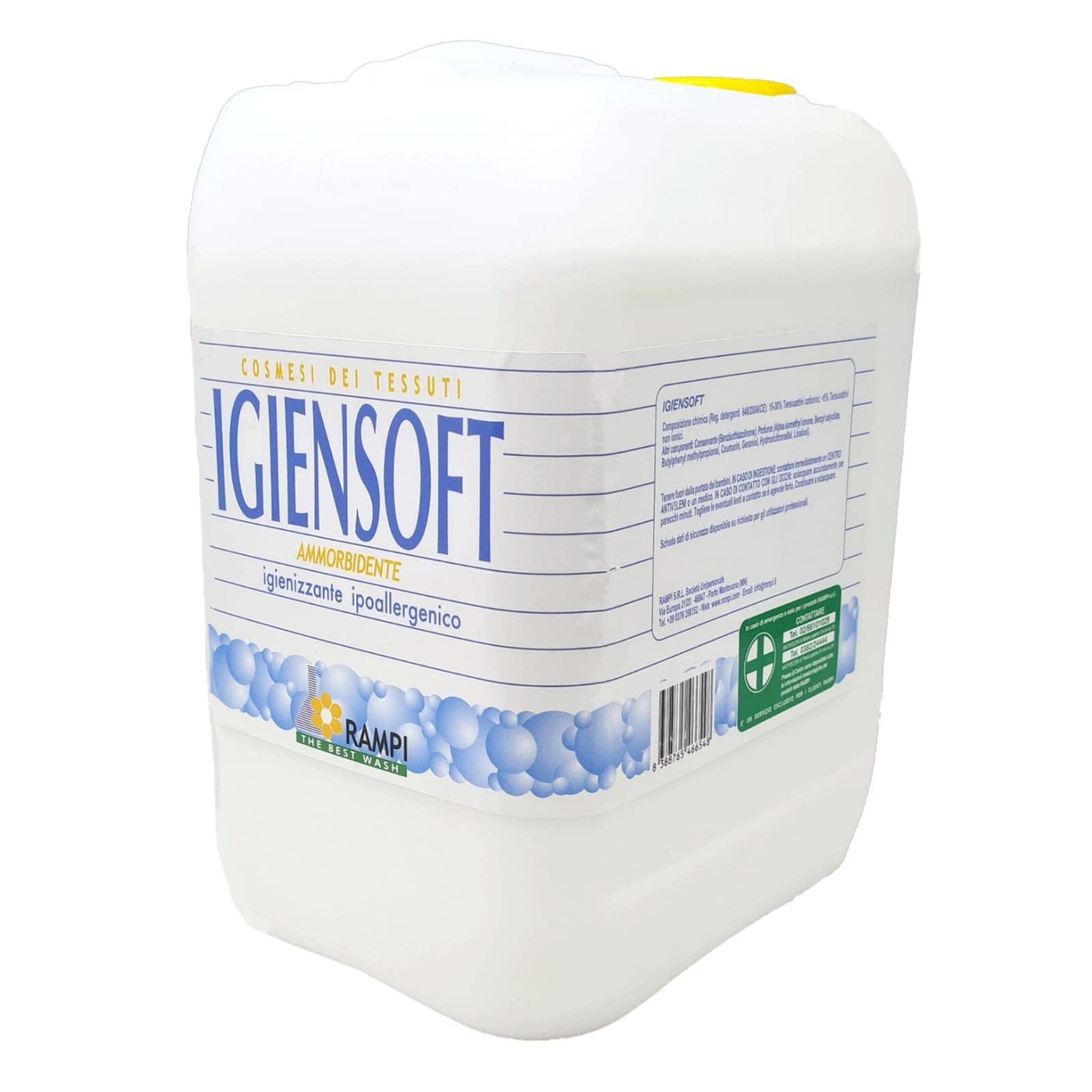 Suavizante profesional higiénico para prendas y tejidos, hipoalergénico, higienizante, alta concentración, origen vegetal, fórmula profesional para casa y lavandería, 5 kg
