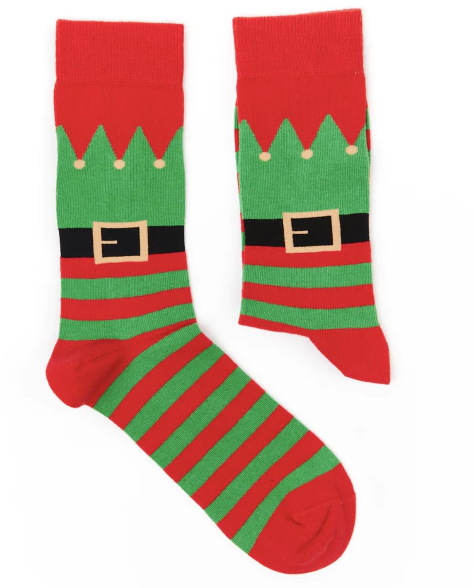 forsocksakeOne pair Christmas Elf unisex novelty socks