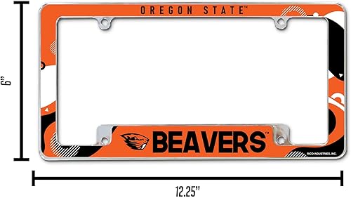 Miniatura 63 de Rico Industries NCAA Wave - Marco de matrícula cromado de 12 x 6 pulgadas para automóvil, camión, SUV