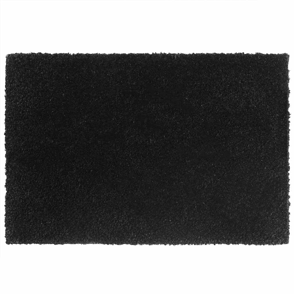 Felpudo negro 40 x 60 cm fibra de coco con mechones antideslizante para entrada, porche, jardín, balcón, garaje, duradero, lavable, impermeable, para interior y exterior
