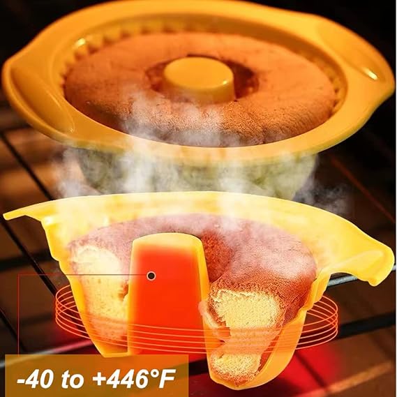 Acidea Nonstick Silicone Bakeware Set, 7pcs Baking Cake Pan, Economical BPA Free Heat Resistant Bakeware Suppliers Tools Kit with Silicone Brush for DIY Loaf Bread Cheesecake Pizza Cupcake Muffin