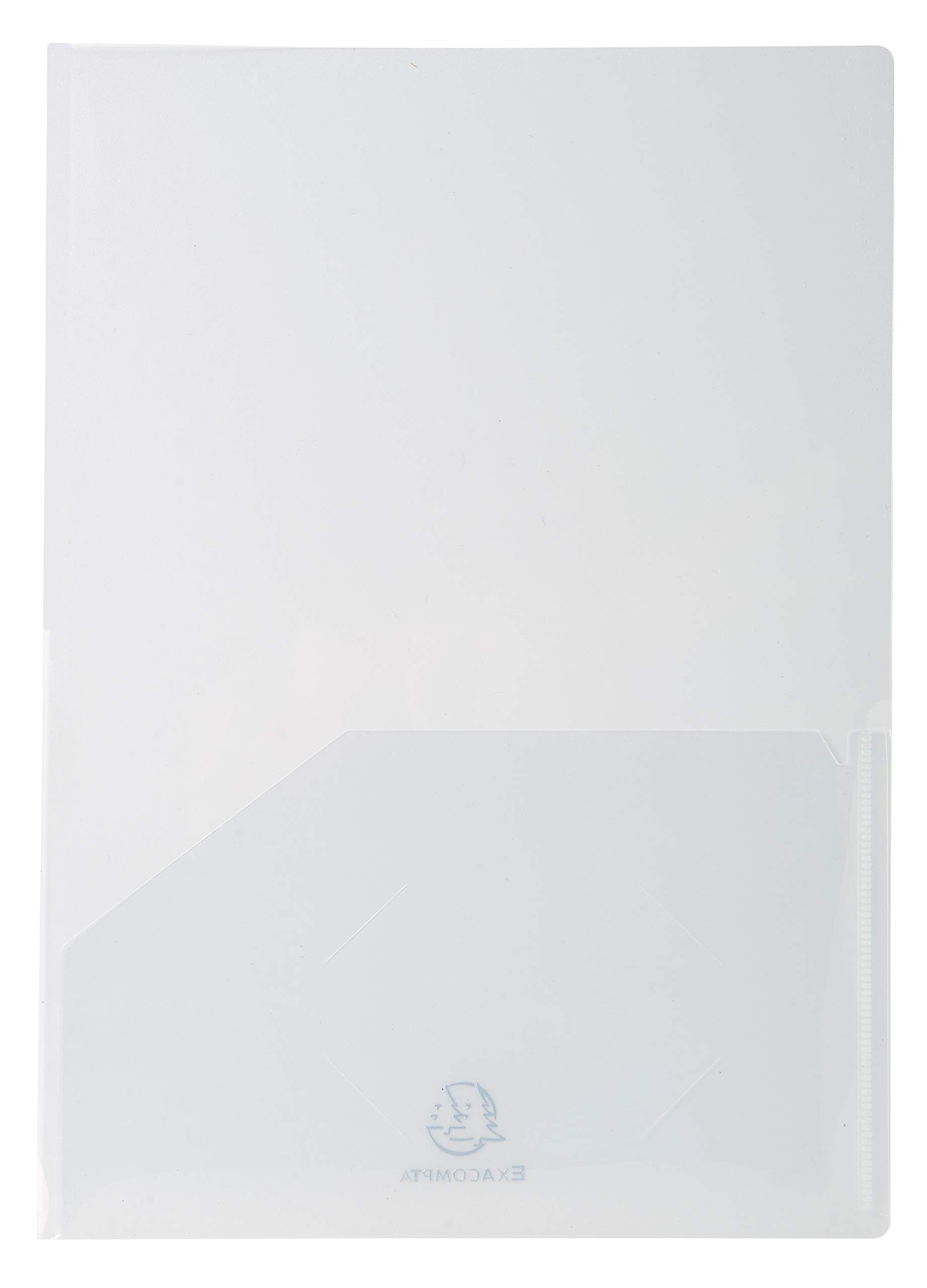 Exacompta - Ref 3965E - Twin Pocket Document Presentation Folder - Suitable for A3 Folded & A4 Documents, Holder for Business Card - Transparent (Pack of 10)