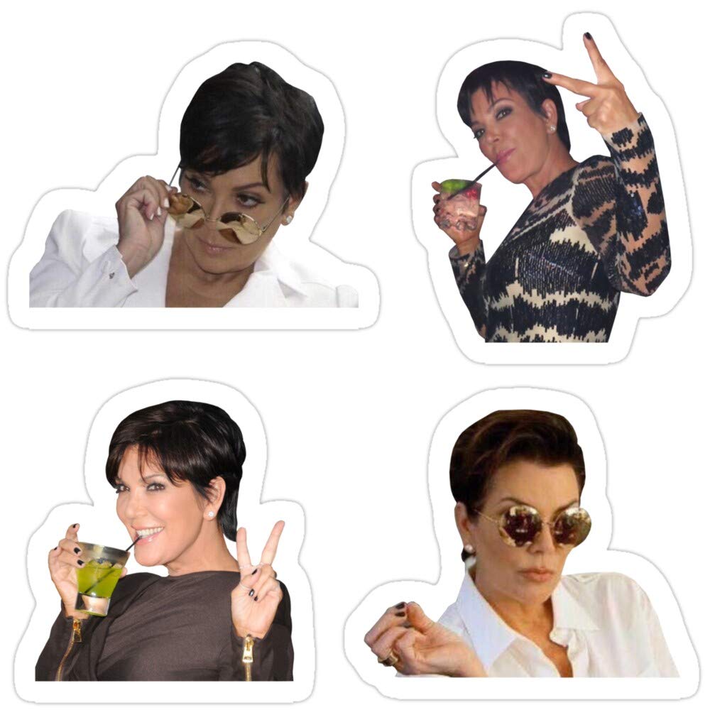 3 PCs Stickers Kris Jenner, Kim Sticker for Laptop, Phone, Cars, Vinyl Funny Stickers Decal for Laptops, Guitar, Fridge